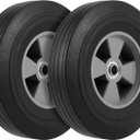 2 Pack 10 Inch Solid Rubber Tire, 5/8 Inch Axle Size Hand Truck Wheels Replacement Tires for Hose Cart, Garden Cart, Dolly Cart, 330 lb Load Capacity1