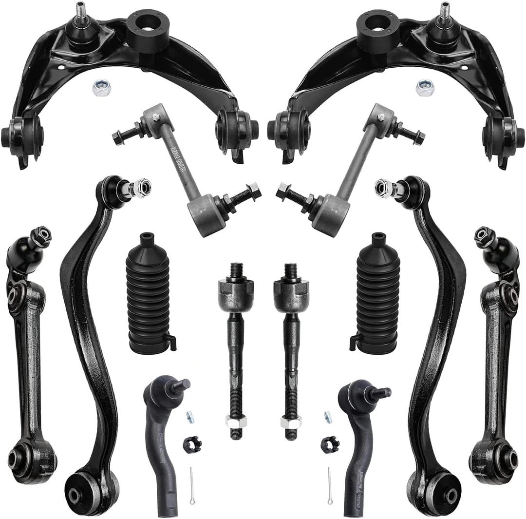 Detroit Axle - 14pc Front End Suspension Kit for 2010-2012 Ford Fusion Mercury Milan, 2011-2012 Lincoln MKZ, 6 Control Arms w/Ball Joints 2 Sway Bars 4 Tie Rods 2 Boots Replacement
