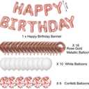 Rose Gold 21st Birthday Decorations for Women Girl,21st Birthday Balloons Supplies for Her 21 Rose Gold Number Balloon Happy Birthday Banner Confetti Balloons Star Heart Foil Balloons