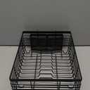 TQVAI Kitchen Dish Drainer Rack with Drying Board and Full-Mesh Silverware Utensils Holder, Black