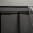 Calidola Large Flat Fireplace Screen with Doors, Wrought Iron Frame with Metal Mesh, Flat Panel Decorative Fireplace Screen with Scroll Design, Free Standing Spark Guard, Black