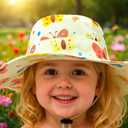Colorful Butterfly Bucket Hat for Toddler,Gifts for Kids Child, Printed Wide Brim Outdoor Summer Beach Sun Hat for Girl Boy