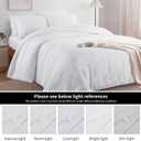 HOMBYS 3 Piece Seersucker Oversized King Comforter Set 98x120, Breathable White Soft Comforter Set, Lightweight Bedding Comforter Sets with Comforter for All Season