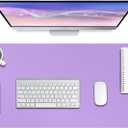 Boutilon Leather Desk Pad Protector,Non-Slip Mouse Pad,Laptop Desk Pad,Office Mouse Mat,Waterproof Leather Desk Blotter,Desk Writing Pad for Office and Home (L-Purple,35"x 17")