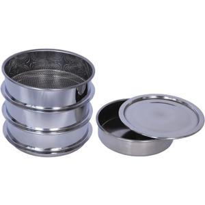 3 Pcs Lab Sieves6 Inch Diameter Test Sifter with Tray and lid