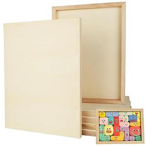 6 Pack Unfinished Wood Canvas Panels for Painting 12 x 16 Inch Craft Wood Board, 3/4’’ Deep Cradle Boards for Painting, Pouring, Arts, Crafts, Paints and More