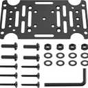 Universal Mailbox Mounting Bracket, Black Steel, Post Mount, 4mm Thick, Fits Most Sizes, Bottom Mount, Includes Hardware