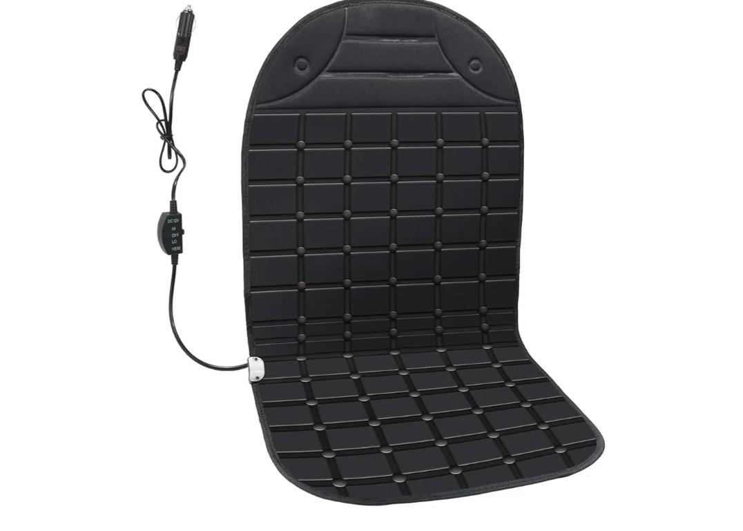 BRIGHTDECK Seat Cushion Winter Potable Seat Cover with Adjustanle Buckle for Full Back and Seat (Black)