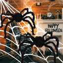 ArtCreativity Giant Spider Halloween Decorations, Includes Two 24" Spiders and a 16.4' Spider Web, Outdoor Spider Web Decoration with 2 Giant Spiders, Outdoor Halloween Decorations for Haunted House