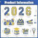 FunHot Graduation Yard Sign Class of 2026, Large Blue and Gold Grad Yard Signs, Waterproof Congrats Grad Cap Sign with Stakes Outdoor Lawn for College High School 2026 Graduation Party Decoration