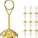 12 Pieces Table Card Holder Place Card Holders 4 inches Steel Card Holders for Photos, Food Signs, Memo Notes, Weddings, Restaurants, Birthdays (Gold Round)