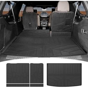 Utiiy Cargo Liner with Seatback Cover Fit for 2021-2025 Chevy Suburban/GMC Yukon XL 3rd Row Seats Cargo Mat TPE Trunk Mat Trunk Liner for Chevrolet Suburban Accessories(Cargo Mat+Seat Back Cover)