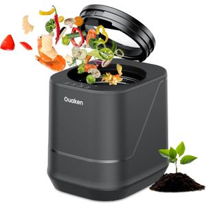 Electric Composter for Kitchen - 4L Smart Countertop Compost Bin Turn Kitchen Waste into Fertilizer Compost Maker, Odorless, Low Noise, Auto-Clean, 2025 New Home Food composting Machine, Black