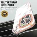 SHEDEER for iPhone 16 Pro Case with Glitter Camera Protector & Screen Protector, Anti-Yellowing Chic Pattern, Shockproof Drop Protection, Anti-Scratch Phone Cover 16 Pro 6.3'', Marble White