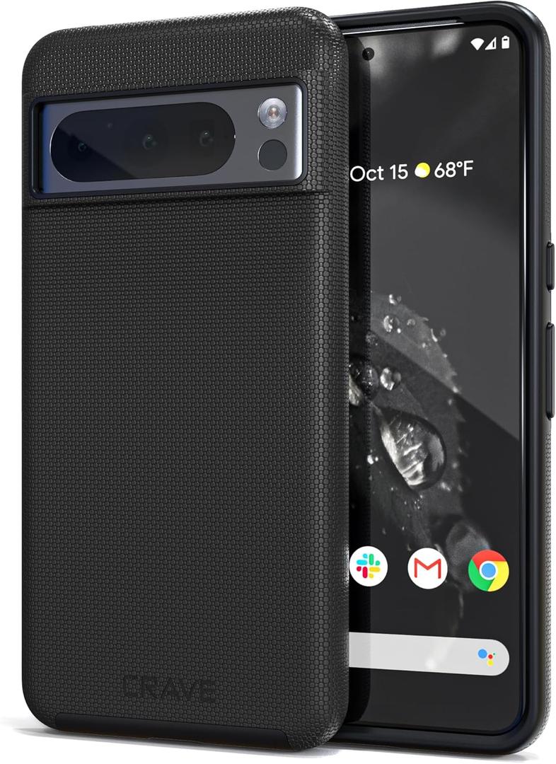Crave for Google Pixel 8 Pro Case, Shockproof Protection Dual Layer Case for Google Pixel 8 Pro (6.7 inch) - Black