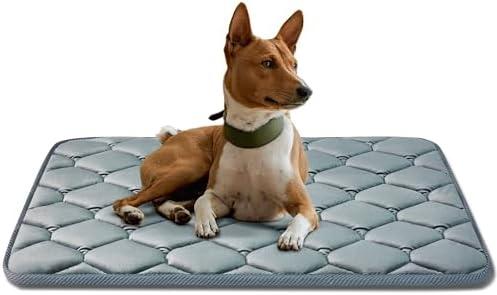 Luckyvo Dog Crate Mats,Soft Kennel Pads Washable with Anti-Slip Bottom,Dog Kennel Pads for Sleeping,Pets Mattress Cat Dog Beds for Large Medium Dogs(35x22,Grey)