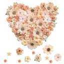 Serra Flora Faux Flower Heads Mini Artificial Flower Heads Fake Flowers Multicolor Small Silk Daisy Peony Flower Heads for Craft Garland Wedding Party DIY Home Decoration