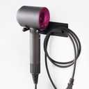 Hair Dryer Holder Wall Mounted, Self Adhesive Blow Dryer Holder Hair Dryer Organizer Hair Dryer Holder Wall Mounted Compatible with Dyson Blow Dryer Black Banjekt