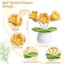 ZHIYUXI Yellow Crocheted Gifts for Women Crochet Flower for Car Dashboard Desk Decor Handmade Knitted Flower for Birthday Anniversary
