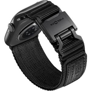 Bandletic Compatible with Apple Watch Series Bands for Men, Nylon Sport Strap with Magnetic Fidlock Hook Buckle for iWatch Ultra ( L 49/46/45/44/42mm(series 3 2 1)