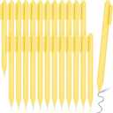 Cholemy Pack of 24 Retractable Pens Bulk Pastel Gel Ink Pens 0.5mm Fine Point Tip Black Ink with Grip Smooth Writing for Journaling Note Taking School Supplies (Yellow)