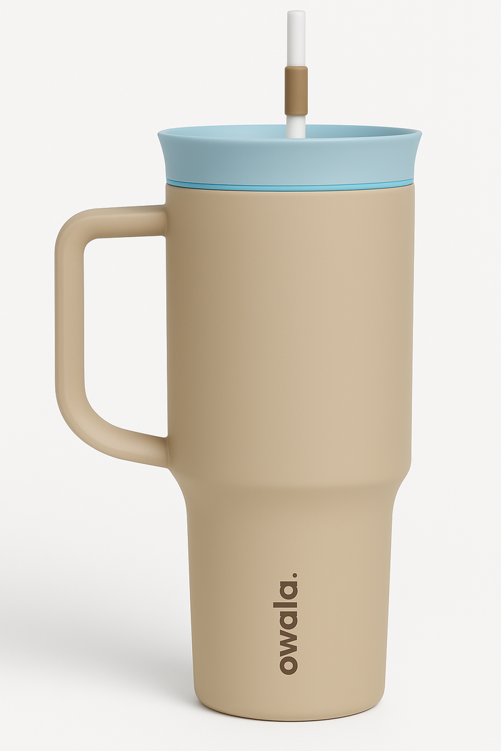 Owala Stainless Steel Triple Layer Insulated Travel Tumbler with Spill Resistant Lid, Straw, and Carry Handle, BPA Free, 40 oz