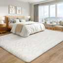 8x10 Area Rugs for Living Room Bedroom, Ultra Soft Fluffy Cream White Large Rug Carpet for Bedroom, Upgrade Non-Slip Fuzzy Shag Plush Rugs for Nursery Boys Girls Kids Room Modern Indoor Home Decor