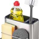 Joseph Joseph Surface Sink Caddy Stainless Steel Sponge Holder Organizer for Kitchen, Large, Grey (Gray)