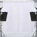 10x10ft Wrinkle Free White Backdrop Curtain for Parties Soft Fabric Drapes Wedding White Curtain Backdrop for Birthday Party Decorations Background for Photography 5x10ft, 2 Panels