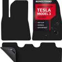 Nordstrand Floor Mats for Tesla Model 3 2023-2017 - Custom 3D Fit - 1st & 2nd Row - Set of 3 - Nylon Anti-Slip Backing - 30oz Heavy Duty Carpet Mat - All Weather Car Liner Floormats