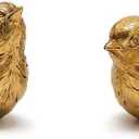 Two's Company Set of 2 Golden Birds - Resin
