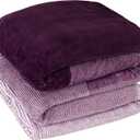 PAVILIA Purple Ombre Fleece Throw Blanket for Couch, Soft Flannel Blanket for Sofa Bed Room, Plush Lightweight Light Lavender Lilac Gradient Blanket, Cozy Microfiber Decorative Gift Throw, 50x60