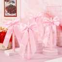 Whaline 8Pcs Valentine' s Day Pink Spiral Taper Candles with Ribbon Bow Decor Dripless Twisted Wax Candles 10 Inch Long Unscented Candle Sticks for Coquette Bachelorette Bridal Wedding Party