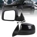 Left Driver Side Mirror Compatible With 2011-2021 Jeep Grand Cherokee 2022 Jeep Grand Cherokee WK With Manual Folding Power Glass Heated Black Replace#5SG19TZZAF(5Pins)