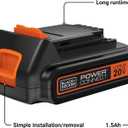 BLACK+DECKER 20V MAX Battery, 1.5Ah Lithium Ion Battery, Extended Runtime, Compatible with Tools, Outdoor Equipment and 20V Vacuums (LBXR20)