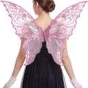 Fairy Wings for Women with Lace Gloves, Butterfly Cosplay Wings,Iridescent Costume Wings for Party Photography Adult Dress Up