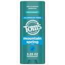 Tom's of Maine Mountain Spring Natural Deodorant for Men and Women, Aluminum Free, 3.25 oz (3.25 Ounce (Pack of 2))