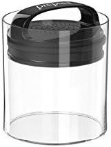 Prepara Evak Fresh Saver, Medium-Short Airless Canister with Black handle, 1.1 Quart, Clear