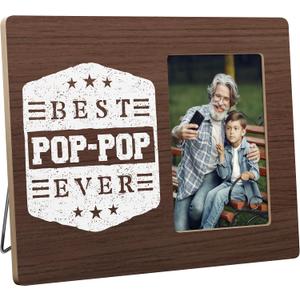 Pop Pop Gifts for Grandpa from Grandson Granddaughter, Grandfather Picture Frame, 4x6 Inch Photo