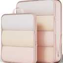 Veken 2/6/9/11 Set Compression Packing Cubes for Travel Essentials,Compressible Expandable Large Luggage Suitcase Organizer Bags for Clothing,Durable Space Saver Storage Bags(Beige)