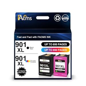 901XL Ink Cartridges Black/Color Combo Pack Remanufactured Replacement for HP 901 901 XL use with OfficeJet J4680 J4580 4500 J4500 Series J4680c J4624 J4640 J4524 Printers (Black, Tri-Color)
