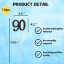 2 x 10-Pack Double Sided Glitter 90th Birthday Centerpiece Anniversary Centerpiece Sticks, Number 90 Table Topper Cake Topper for 90th Birthday Anniversary Table Party Decorations (Double Sided black)
