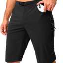 Men's Mountain Bike Shorts Stretch Cycling Biking Bicycle Quick Dry Hiking Shorts for Men Zipper Pockets (Large, Black)