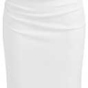 CIDER Women Summer Sleeveless Maxi Dresses Ruched Bodycon Long Wedding Guest Dress Cocktail Evening Gown (Medium, White)