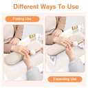 Subay Arm Rest for Nails Tech, Foldable PU Leather Nail Arm Rest for Acrylic Nails Cushion Hand Holder, Hand Rest Pillow Nail Art Accessories Tool for Manicure Pedicure Salon Home Use - Light Brown
