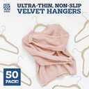 Zober Velvet Hangers 50 Pack - Ivory for Coats, Pants & Dress Clothes - Non Slip w/ 360 Degree Swivel, Holds up to 10 lbs - Strong Felt Hangers for Clothing