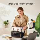 LOVEVOOK Lunch Bag Women, Insulated Adult Lunch Box for Women Work, Wide Opening Leakproof Cooler Tote Bag for Office Campus Picnic Beach with Shoulder Strap, Loncheras Para Mujer with Cup Holder
