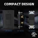 ELEGRP Single Pole Decors Light Switch with Plate 15Amp, 120-277V, Paddle Rocker Switch Replacement, On/Off Wall Switch, Self-Grounding, Residential Grade, w/Wall Plate, UL/CUL (5 Pack Glossy Black)