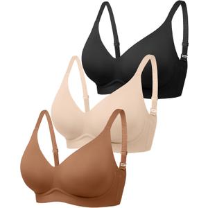 Jelly Bras for Women, Seamless Wireless Padded Bralette with Support, Comfy Everyday T-Shirt Bra No Underwire, XL