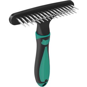 Carpet Restoration, Carpet Rake, Carpet Groomer Rake, Shag Rug Rake, Hair Cleaner Suitable for Rug and Carpet Undercoat Rake Comb, Slicone Handle Deshedding Brush for Dogs (Green)